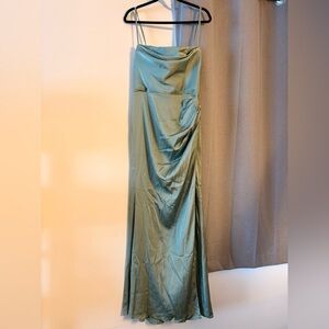 Azazie Matcha Satin Dress